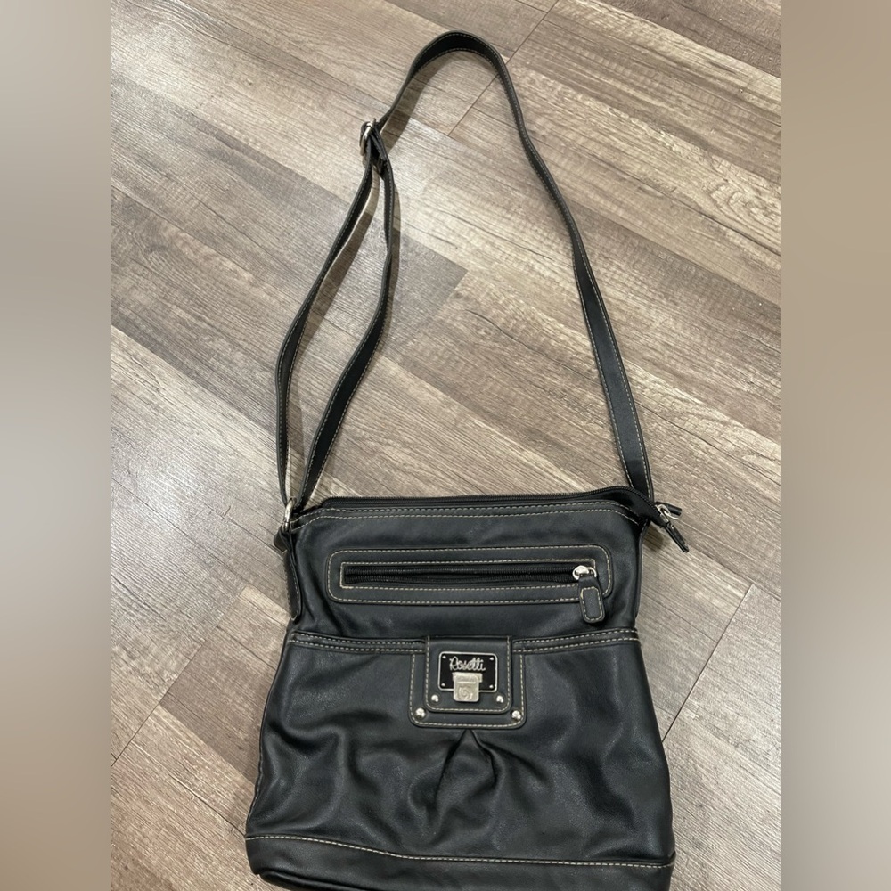 Rosetti black Y2K goth faux leather crossbody bag purse whimsical goth Italy